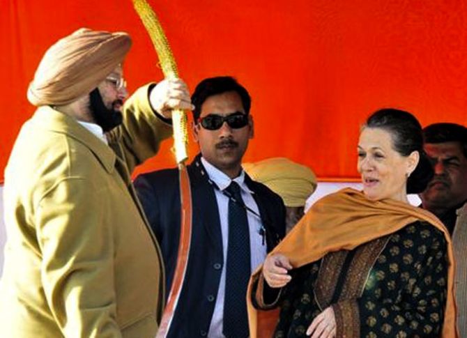 Sonia Gandhi and Captain Amarinder Singh