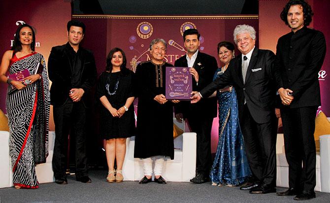 Suchitra Pillai, Amaan Ali Bangash, Milee Ashwarya, editor-in-chief, Penguin Random House India, Ustad Amjad Ali Khan, Karan Johar, Subhakakshmi Barua Khan, Suhel Seth and Ayaan Ali Bangash