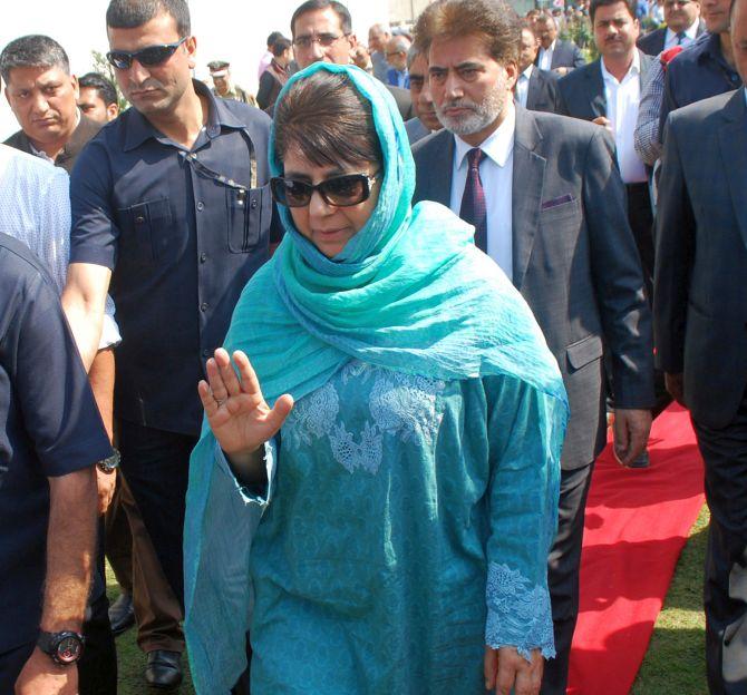 Jammu and Kashmir Chief Minister Mehbooba Mufti. Photograph: Umar Ganie for Rediff.com