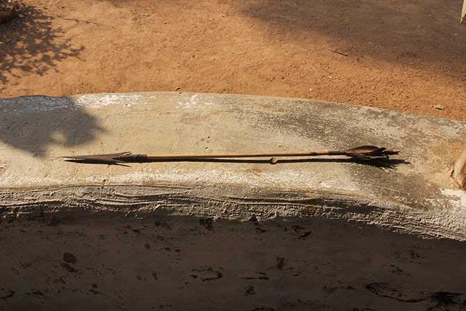 This arrow seriously injured a policeman attached to the Gangaloor police station. Abdul Sameer, the policeman in charge, says the policeman who was struck would not have survived the attack had the arrow struck him a little lower his upper chest