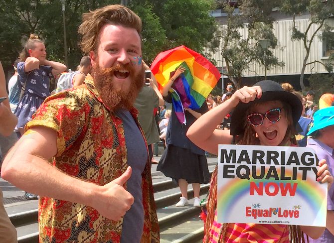 Celebrations As Australians Vote Yes To Same Sex Marriage Rediff