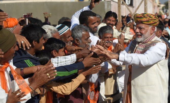Narendra Modi campaigns in Gujarat