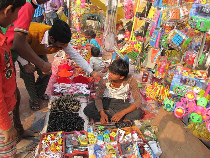 Sindoor and mud whistles are a unique feature of the mela