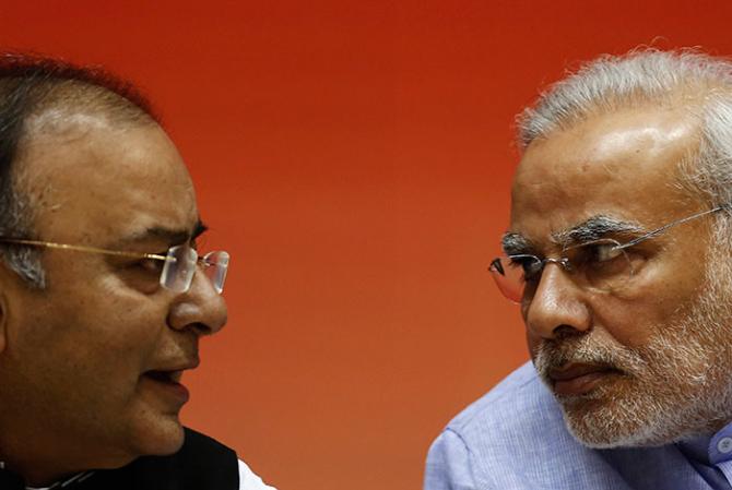 Prime Minister Narendra Modi with Finance Minister Arun Jaitley