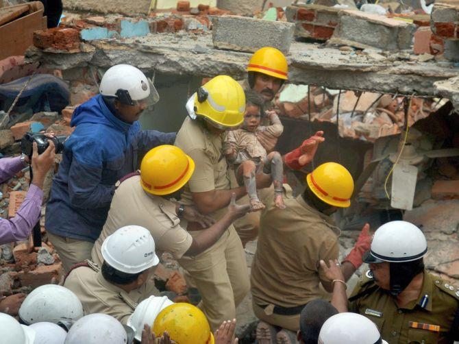 7 Killed In Building Collapse In Bengaluru - Rediff.com India News