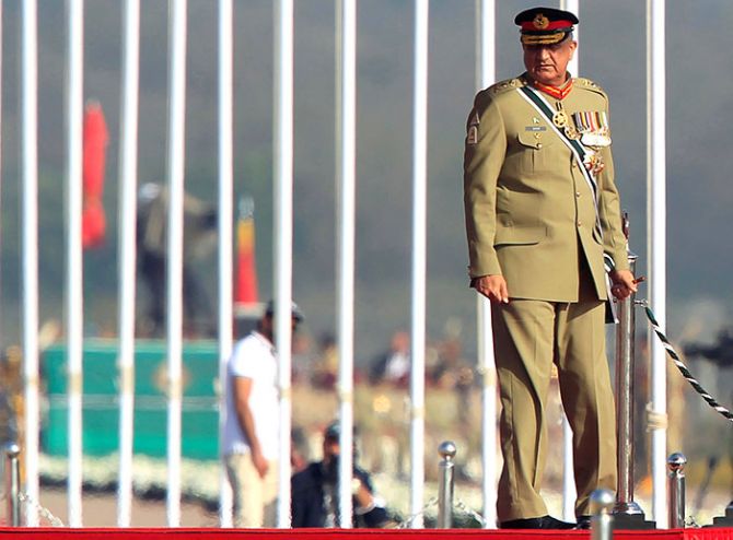 Pakistan's army chief General Qamar Javed Bajwa arrives to attend the Pakistan day military parade in Islamabad, March 23, 2017. Photograph: Faisal Mahmood/Reuters