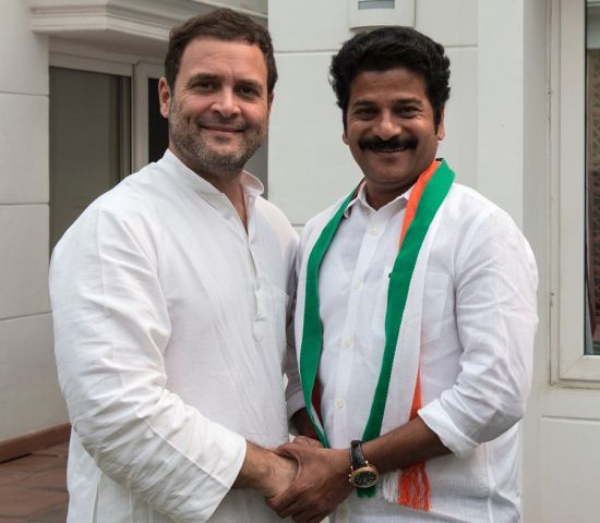 Rahul Gandhi and Revanth Reddy/File image