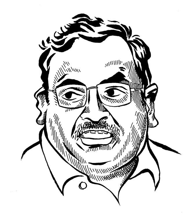 Professor G N Saibaba. Illustration: Uttam Ghosh/Rediff.com