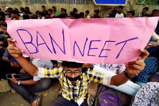 Students in Chennai protest against NEET