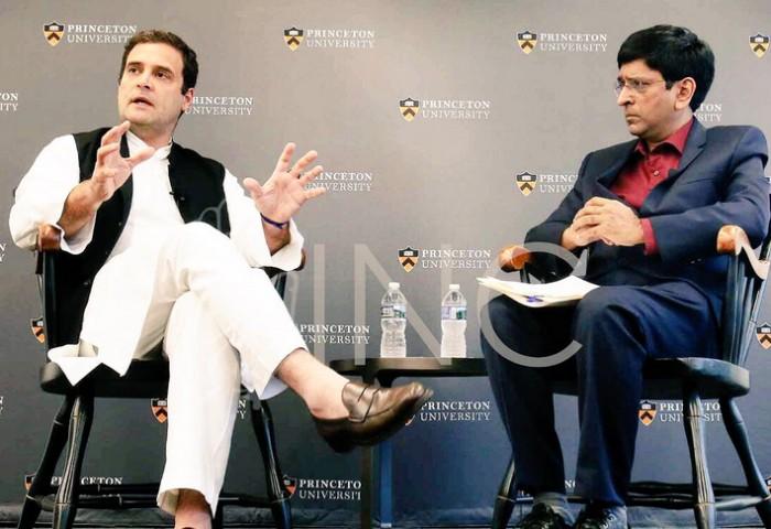 Rahul Gandhi at an interaction at Princeton University. Photograph: Kind courtesy: OfficeofRG/Twitter