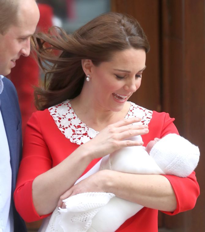 Take a bow! Wills-Kate show off their new son to the world - Rediff.com ...