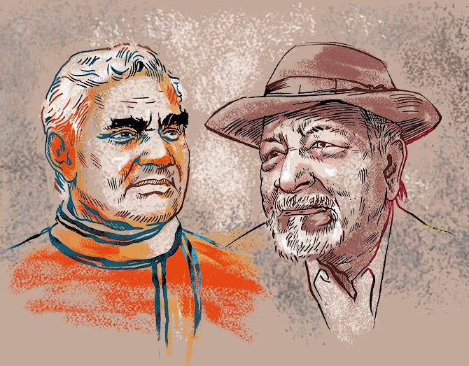 A B Vajpayee and V S Naipaul illustration