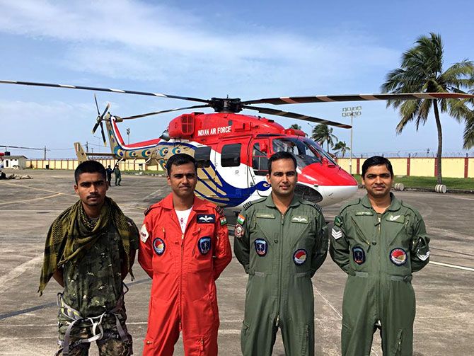Wing Commander Sahu with his team