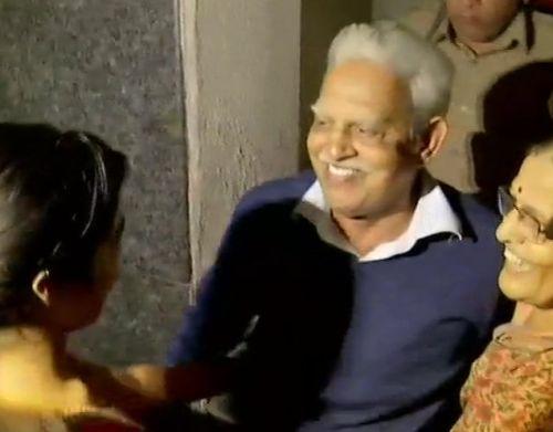 Professor Varavara Rao returns home in August 2018 after the Supreme Court then ordered him to be placed under house arrest in the Bhima Koregaon case.