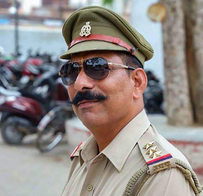 Uttar Pradesh Police Inspector Subodh Kumar Singh, who initially investigated the Akhlaq lynching case in Dadri, was lynched by a mob in Bulandshahr, UP, December 3, 2018. Photograph: PTI Photo