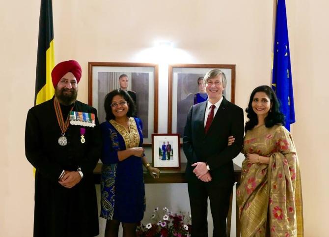 Squadron Leader Rana Chhina, Raka Singh, Ambassador Jan Luykx and Anjum Chhina.