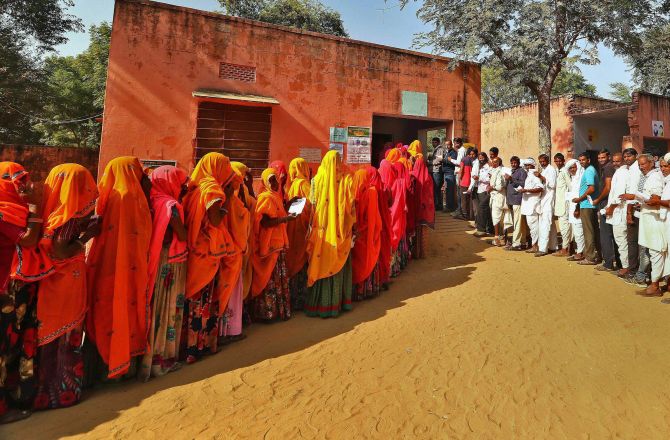 Polling booth in Rajasthan