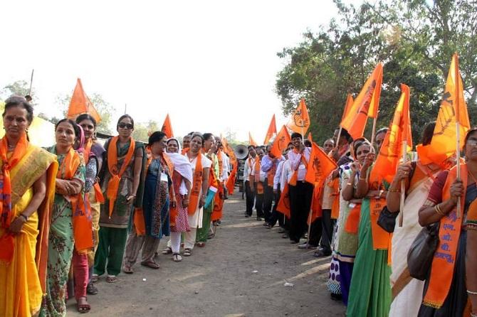 A Bharatiya Mazdoor Sangh rally. Photograph: Kind courtesy bms.org.in