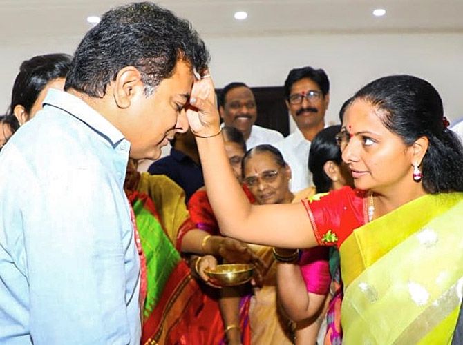 KCR's children -- K T Rama Rao and Er.Kalvakuntla Kavitha