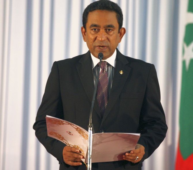 Maldives President Abdulla Yameen. Photograph: Waheed Mohamed/Reuters