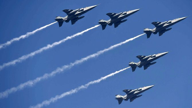 Indian Air Force fighters at a Republic Day parade rehearsal, January 23, 2018. Photograph: Ravi Choudhary/PTI Photo