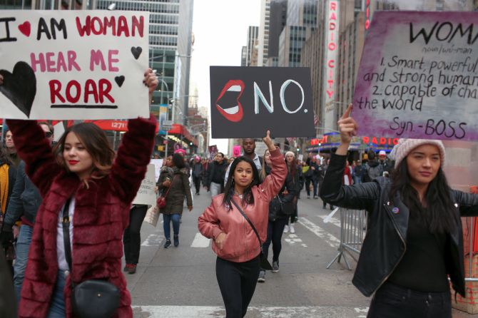 Fight Like A Girl Thousands Rally Across Us On 2nd Womens March India News