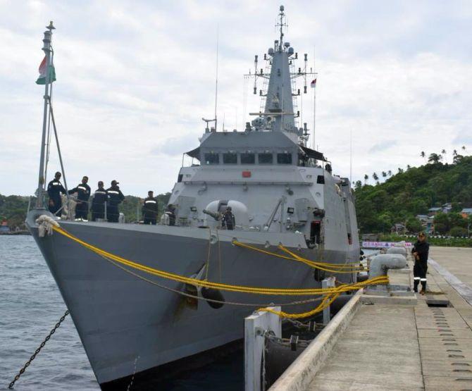 Eyeing China, Indian Warship Visits Indonesia's Sabang Port - Rediff ...