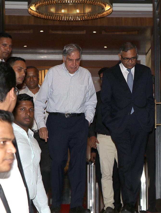 Natarajan Chandrasekaran, chairman of the Tata group and emeritus chairman at the opening of the newly-refurbished Bombay House at Fort, south Mumbai. Photograph: Hitesh Harisinghani.