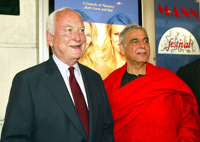Director James Ivory and producer Ismail Merchant attend the premiere of Le Divorce at the Mann's Festival Theatre in 2003 in California. Photograph: Kevin Winter/Getty Images.