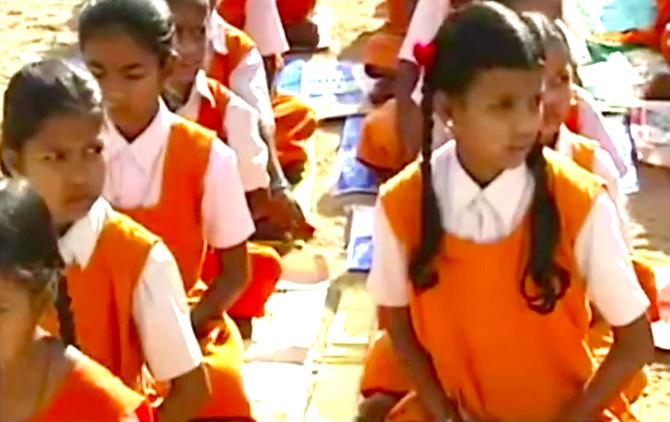 The Keshav Shishu Mandir Muslim in Kandkurti, Telangana, where Hindu and Muslim children study together. Photograph: Kind courtesy Tarun Vijay