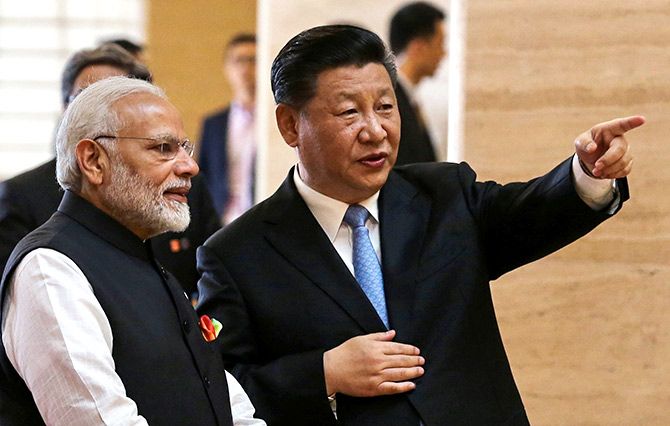 Modi with Chinese President Xi Jinping.