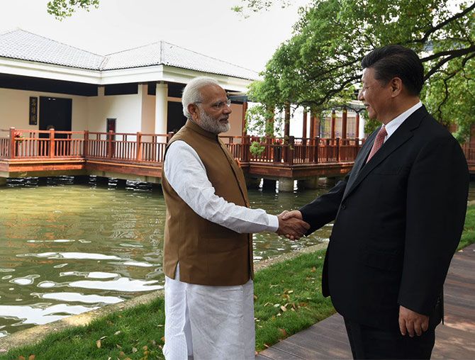 Prime Minister Narendra D Modi with China's Supreme Leader Xi Jinping in Wuhan, April 28, 2019. Photograph: Press Information Bureau