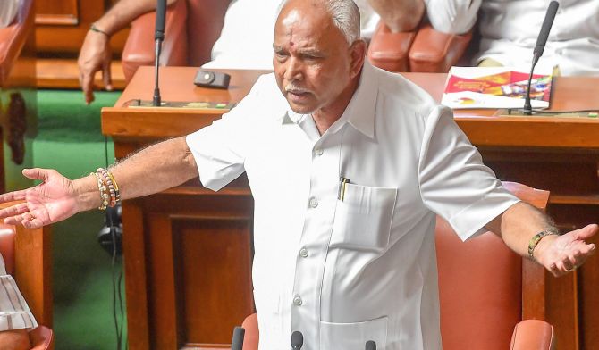 Yeddyurappa steps down without facing trust vote - Rediff.com India News