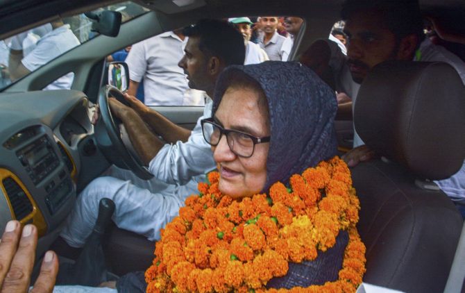 Tabassum Hasan, who won the Kairana Lok Sabha by-election by 44,000 votes, is the first Muslim MP from Uttar Pradesh in the 16th Lok Sabha. Photograph: PTI Photo