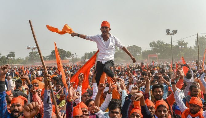 A scene from Ayodhya, November 25, 2018. Photograph: Nand Kumar/PTI Photo
