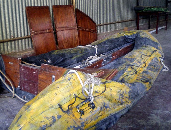 The boat the terrorists used to arrive on Mmbai's shore on November 26, 2008. Photograph: Vaihayasi Daniel/Rediff.com
