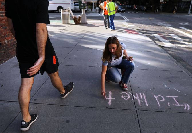 Student turns sexual harassment into street art - Rediff.com India News