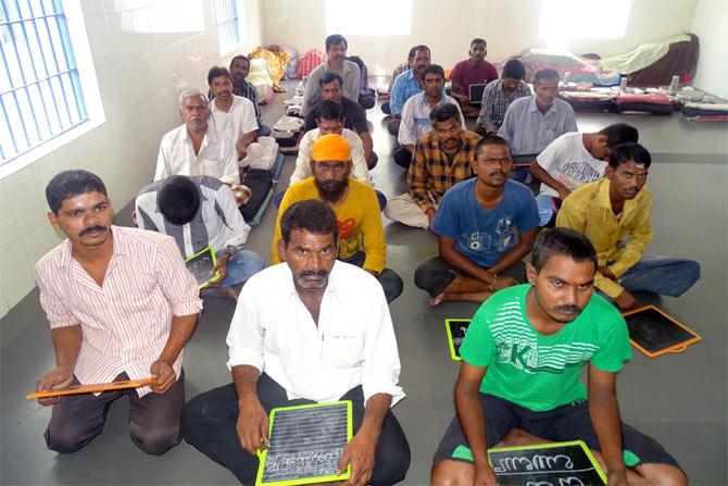 Prisoners in a Telangana prison