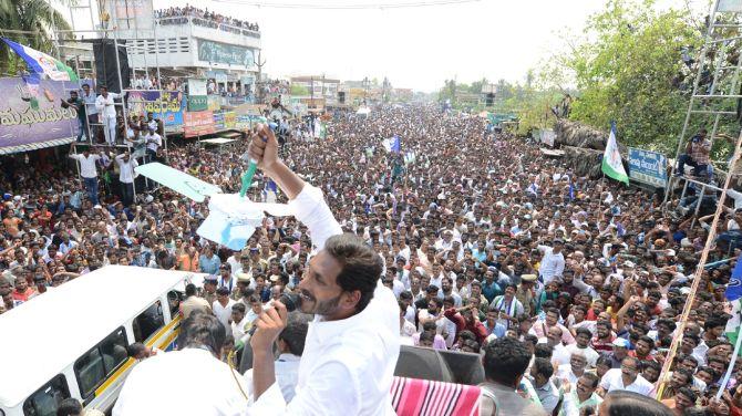 YSR Congress leader Jaganmohan Reddy believes his party will win all 25 Lok Sabha seats in Andhra Pradesh. Photograph: SnapsIndia