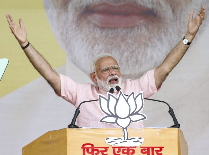 Prime Minister Modi addresses an election meeting