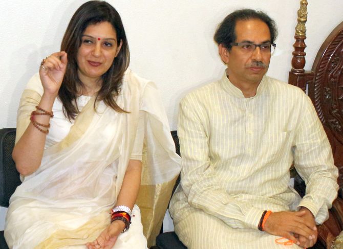 Sena MP Priyanka Chaturvedi with Uddhav Thackeray