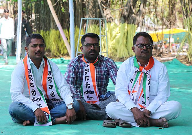 Empty grounds at Baramati, Maharashtra before the NCP rally. Photograph: Rajesh Karkera