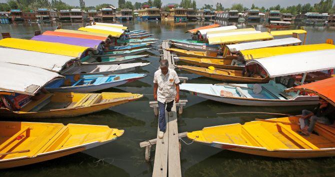 Boats on Dal Lake