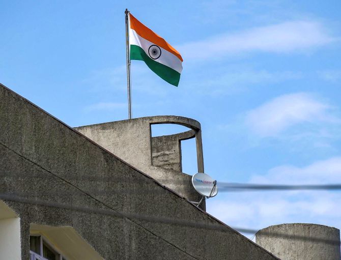 The Indian flag on the J&K Secretariat