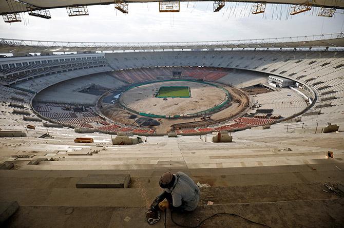 The Sardar Patel Gujarat Stadium in Ahmedabad. Photograph: Amit Dave/Reuters