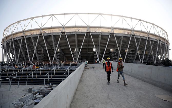The Sardar Patel Gujarat Stadium in Ahmedabad. Photograph: Amit Dave/Reuters