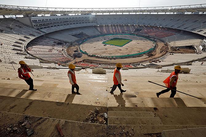 The Sardar Patel Gujarat Stadium in Ahmedabad. Photograph: Amit Dave/Reuters