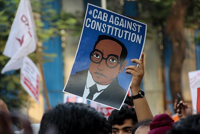 A protest against the Citizenship (Amendment) Act at the historic August Kranti Maidan in Mumbai, December 19, 2019. Photograph: Uttam Ghosh/Rediff.com