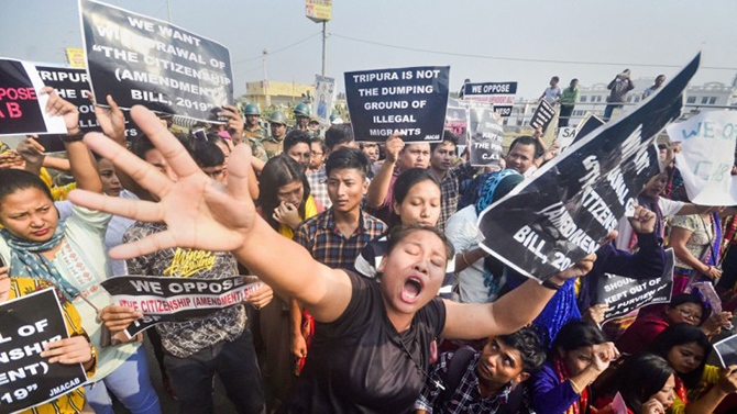 CAA protest in Tripura