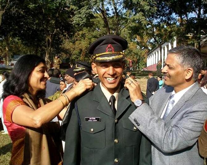 At his Passing Out Parade in the Academy